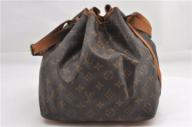 Authentic Louis Vuitton Monogram Petit Noe M42226 Shoulder Drawstring Bag 1209G