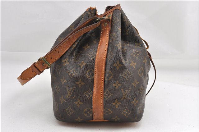 Authentic Louis Vuitton Monogram Petit Noe M42226 Shoulder Drawstring Bag 1209G