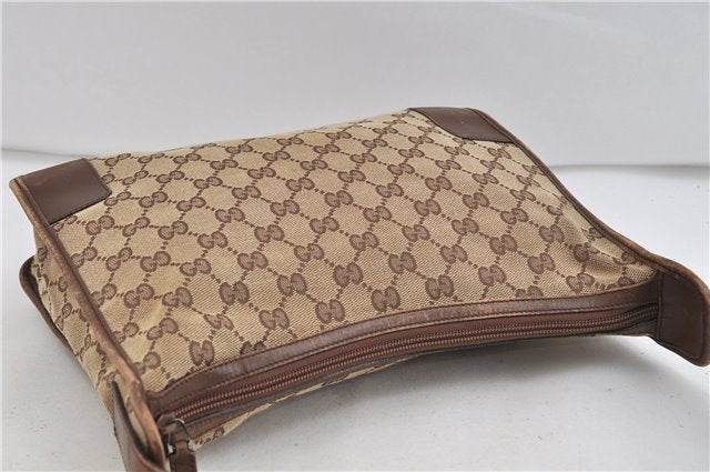 Authentic GUCCI Shoulder Bag GG Canvas Leather 0014205 Brown 1211D