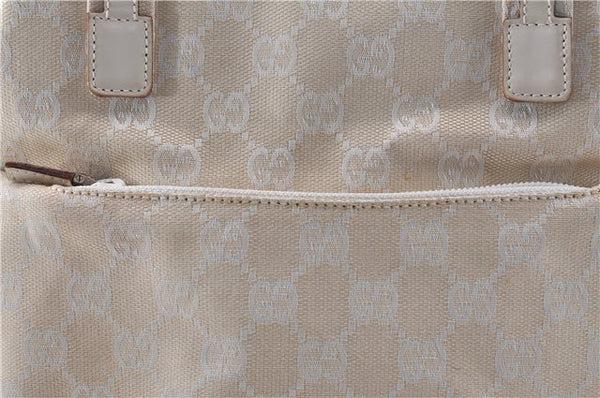 Authentic GUCCI Shoulder Tote Bag GG Canvas Leather 0021075 Ivory 1212D
