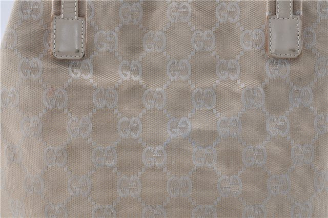 Authentic GUCCI Shoulder Tote Bag GG Canvas Leather 0021075 Ivory 1212D