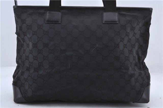 Authentic GUCCI Shoulder Tote Bag GG Canvas Leather 0190426 Black 1213D