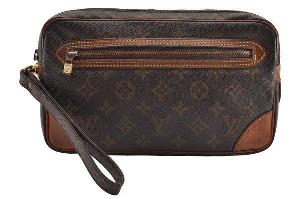 Authentic Louis Vuitton Monogram Marly Dragonne GM M51825 Clutch Bag Junk 1213I