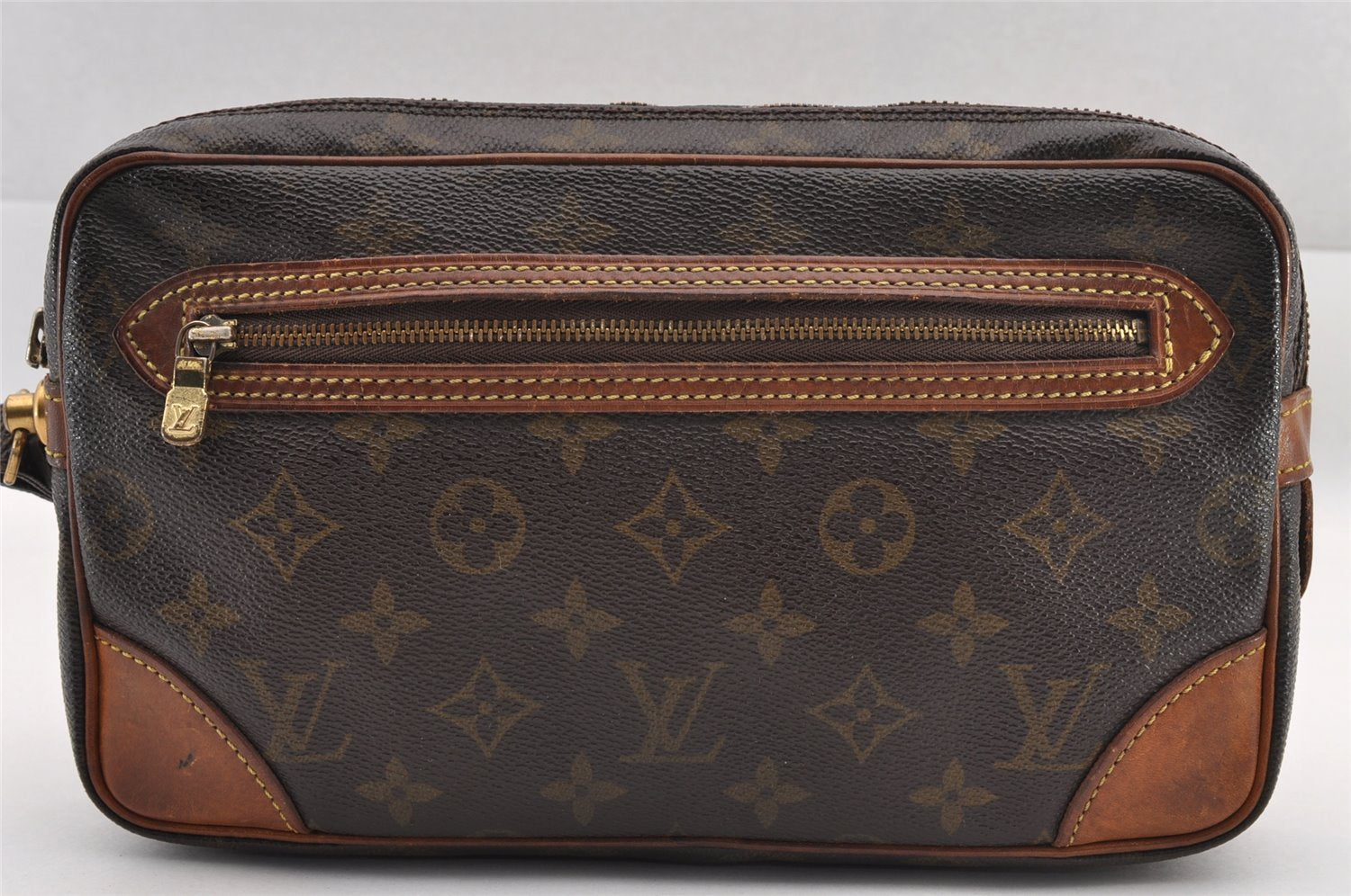 Authentic Louis Vuitton Monogram Marly Dragonne GM M51825 Clutch Bag Junk 1213I