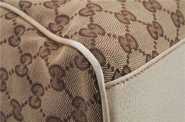 Authentic GUCCI Shoulder Hand Bag GG Canvas Leather 154982 Beige 1214D