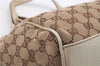 Authentic GUCCI Shoulder Hand Bag GG Canvas Leather 154982 Beige 1214D