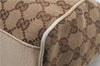 Authentic GUCCI Shoulder Hand Bag GG Canvas Leather 154982 Beige 1214D