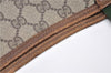 Authentic GUCCI Web Sherry Line Shoulder Tote Bag GG PVC Leather Brown 1214G