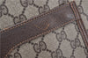 Authentic GUCCI Web Sherry Line Shoulder Tote Bag GG PVC Leather Brown 1214G