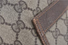 Authentic GUCCI Web Sherry Line Shoulder Tote Bag GG PVC Leather Brown 1214G