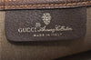 Authentic GUCCI Web Sherry Line Shoulder Tote Bag GG PVC Leather Brown 1214G