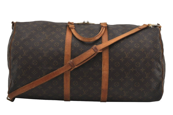 Authentic Louis Vuitton Monogram Keepall Bandouliere 60 M41412 Boston Bag 1214I