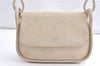 Authentic GUCCI Vintage Shoulder Hand Bag Purse Suede Leather Ivory Junk 1216G