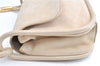 Authentic GUCCI Vintage Shoulder Hand Bag Purse Suede Leather Ivory Junk 1216G