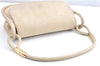 Authentic GUCCI Vintage Shoulder Hand Bag Purse Suede Leather Ivory Junk 1216G
