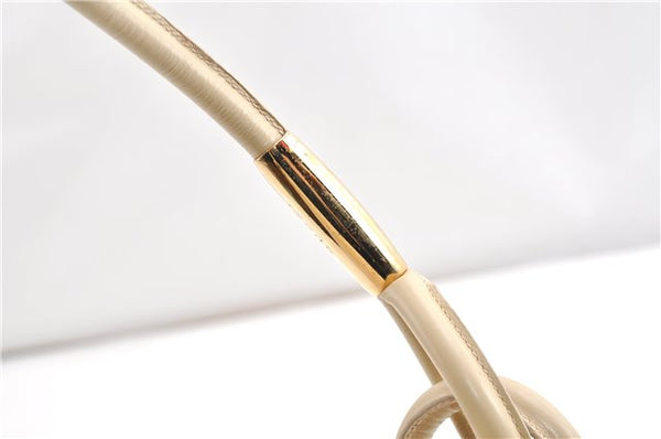 Authentic GUCCI Vintage Shoulder Hand Bag Purse Suede Leather Ivory Junk 1216G