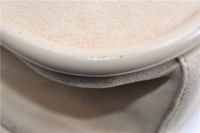 Authentic GUCCI Vintage Shoulder Hand Bag Purse Suede Leather Ivory Junk 1216G