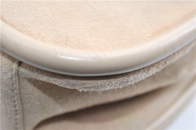 Authentic GUCCI Vintage Shoulder Hand Bag Purse Suede Leather Ivory Junk 1216G