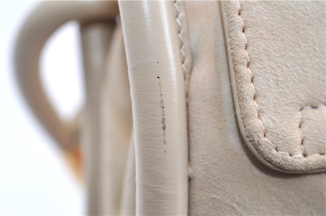 Authentic GUCCI Vintage Shoulder Hand Bag Purse Suede Leather Ivory Junk 1216G