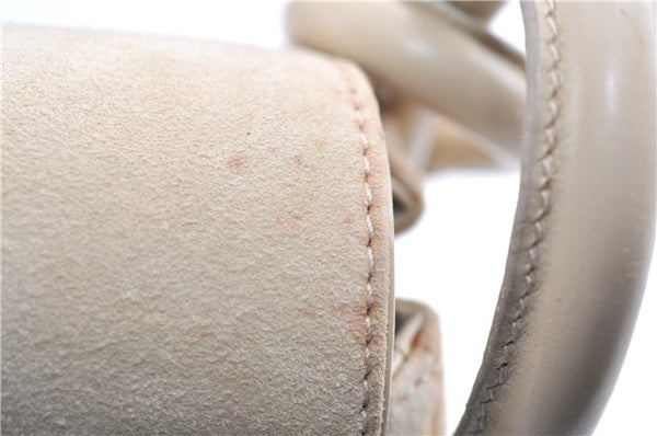 Authentic GUCCI Vintage Shoulder Hand Bag Purse Suede Leather Ivory Junk 1216G