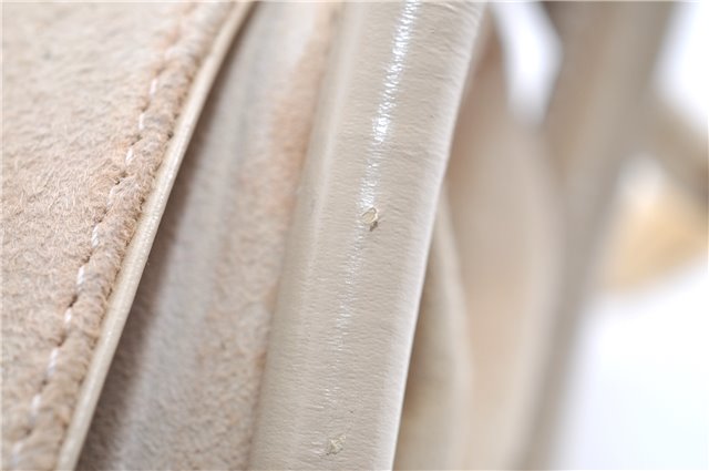 Authentic GUCCI Vintage Shoulder Hand Bag Purse Suede Leather Ivory Junk 1216G