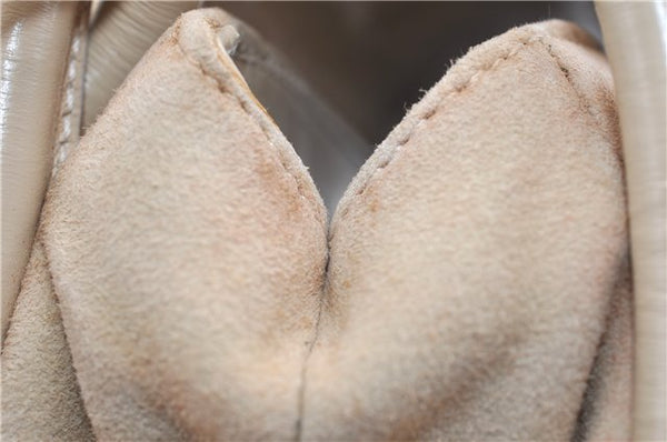 Authentic GUCCI Vintage Shoulder Hand Bag Purse Suede Leather Ivory Junk 1216G