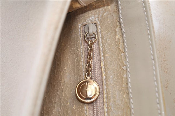 Authentic GUCCI Vintage Shoulder Hand Bag Purse Suede Leather Ivory Junk 1216G