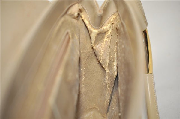 Authentic GUCCI Vintage Shoulder Hand Bag Purse Suede Leather Ivory Junk 1216G