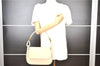 Authentic GUCCI Vintage Shoulder Hand Bag Purse Suede Leather Ivory Junk 1216G
