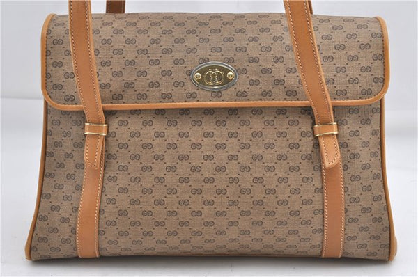 Authentic GUCCI Vintage Micro GG PVC Leather Shoulder Hand Bag Brown 1217G