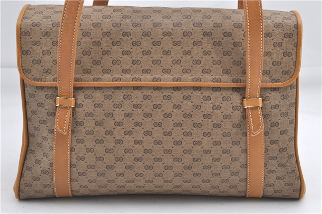 Authentic GUCCI Vintage Micro GG PVC Leather Shoulder Hand Bag Brown 1217G
