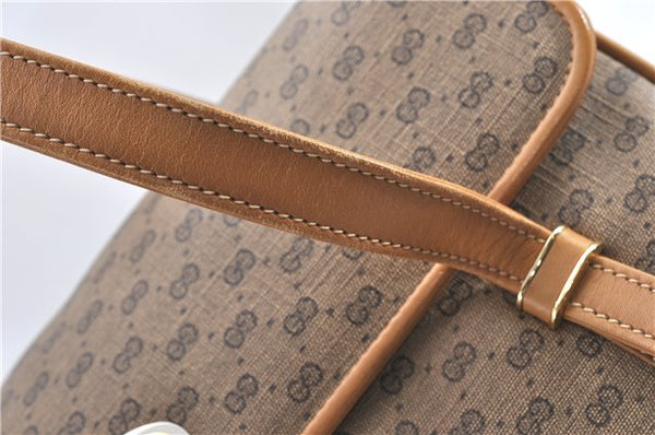 Authentic GUCCI Vintage Micro GG PVC Leather Shoulder Hand Bag Brown 1217G