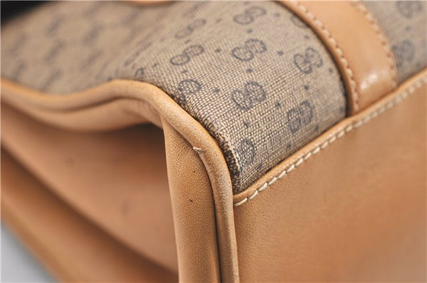 Authentic GUCCI Vintage Micro GG PVC Leather Shoulder Hand Bag Brown 1217G