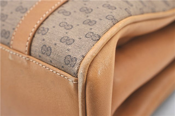 Authentic GUCCI Vintage Micro GG PVC Leather Shoulder Hand Bag Brown 1217G