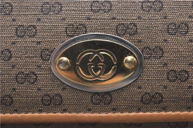 Authentic GUCCI Vintage Micro GG PVC Leather Shoulder Hand Bag Brown 1217G