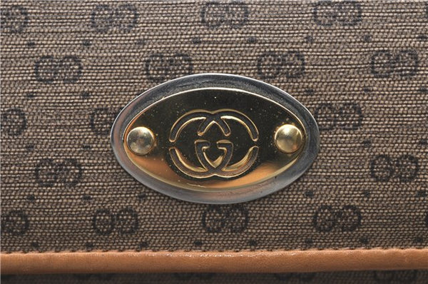 Authentic GUCCI Vintage Micro GG PVC Leather Shoulder Hand Bag Brown 1217G