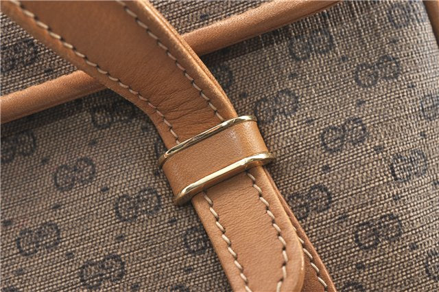 Authentic GUCCI Vintage Micro GG PVC Leather Shoulder Hand Bag Brown 1217G