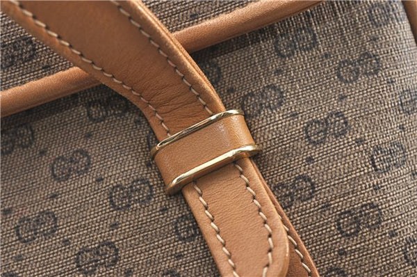 Authentic GUCCI Vintage Micro GG PVC Leather Shoulder Hand Bag Brown 1217G