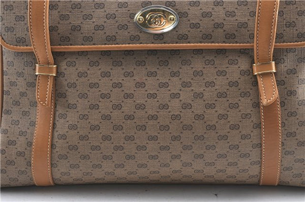 Authentic GUCCI Vintage Micro GG PVC Leather Shoulder Hand Bag Brown 1217G