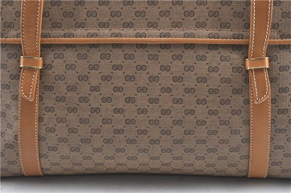 Authentic GUCCI Vintage Micro GG PVC Leather Shoulder Hand Bag Brown 1217G