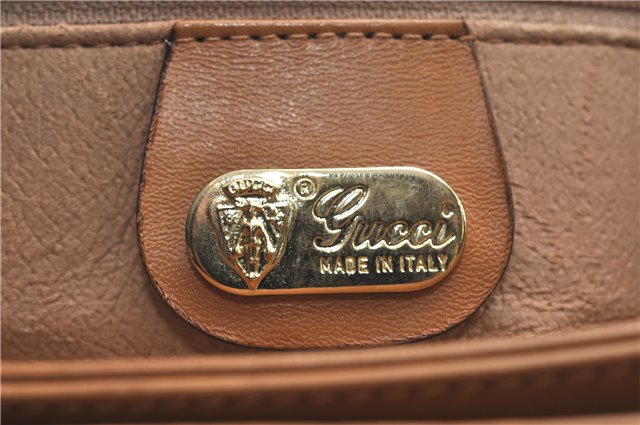 Authentic GUCCI Vintage Micro GG PVC Leather Shoulder Hand Bag Brown 1217G