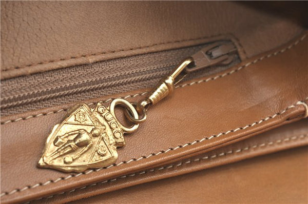 Authentic GUCCI Vintage Micro GG PVC Leather Shoulder Hand Bag Brown 1217G