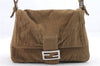 Authentic FENDI Mamma Baguette Shoulder Hand Bag Corduroy Beige 1218D