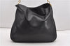 Authentic GUCCI Vintage Bamboo 2Way Shoulder Bag Leather 0012013 Black 1218G