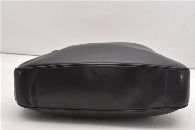 Authentic GUCCI Vintage Bamboo 2Way Shoulder Bag Leather 0012013 Black 1218G