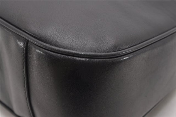 Authentic GUCCI Vintage Bamboo 2Way Shoulder Bag Leather 0012013 Black 1218G