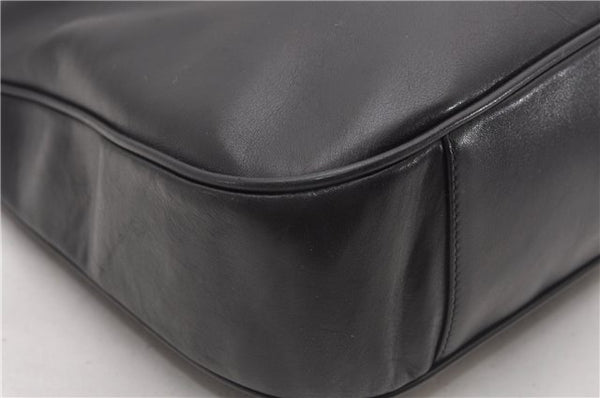 Authentic GUCCI Vintage Bamboo 2Way Shoulder Bag Leather 0012013 Black 1218G