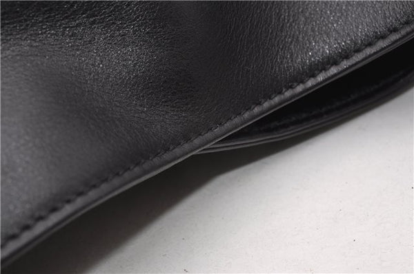 Authentic GUCCI Vintage Bamboo 2Way Shoulder Bag Leather 0012013 Black 1218G