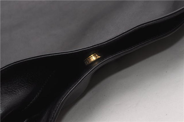 Authentic GUCCI Vintage Bamboo 2Way Shoulder Bag Leather 0012013 Black 1218G