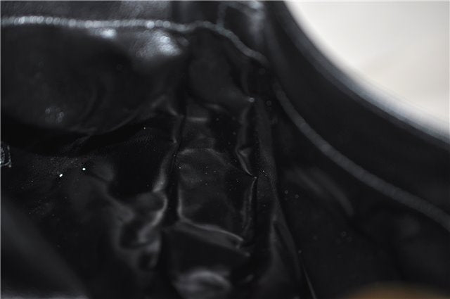 Authentic GUCCI Vintage Bamboo 2Way Shoulder Bag Leather 0012013 Black 1218G